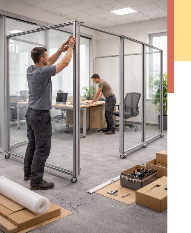 Мобильные офисные перегородки в Котельниках от 13273 руб. — установка под ключ | ОТДЕЛОЧНИК-Ктн