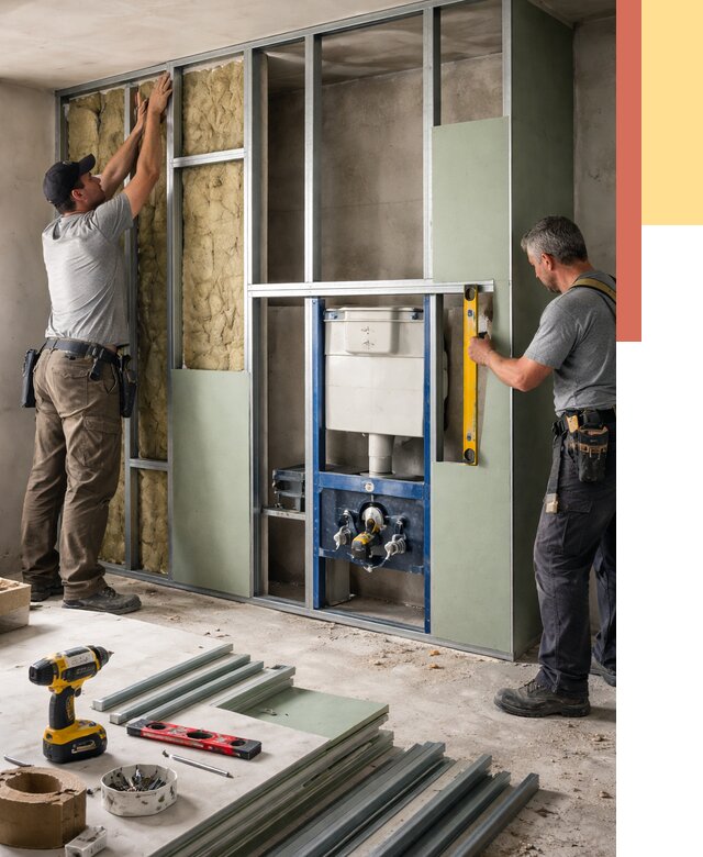 Установка сантехнических перегородок в Котельниках от 9025 руб. | ОТДЕЛОЧНИК-Ктн