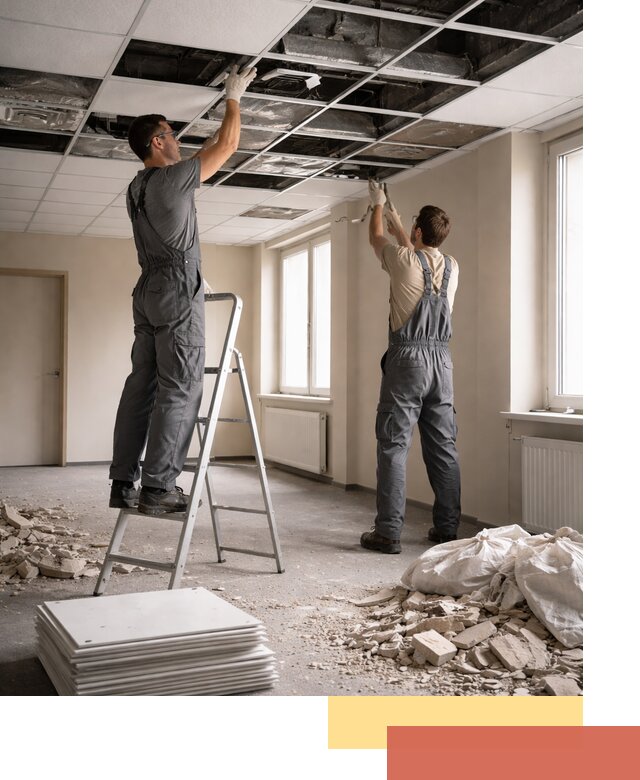 Демонтаж потолков Армстронг профессионально в Котельниках