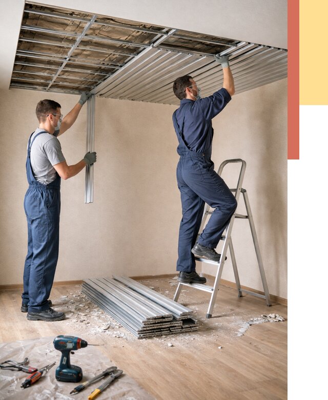 Демонтаж реечного потолка в Котельниках от 4778 руб. быстро и недорого | ОТДЕЛОЧНИК-Ктн