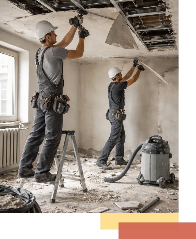 Демонтаж гипсокартонного потолка в Котельниках быстро и аккуратно