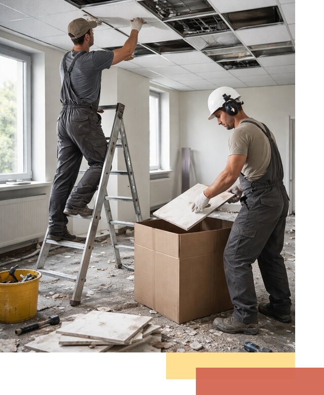 Демонтаж потолочной плитки в Котельниках быстро и аккуратно