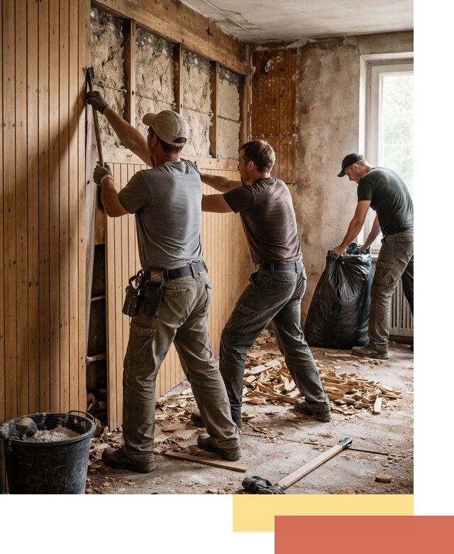 Демонтаж вагонки и вывоз материалов в Котельниках