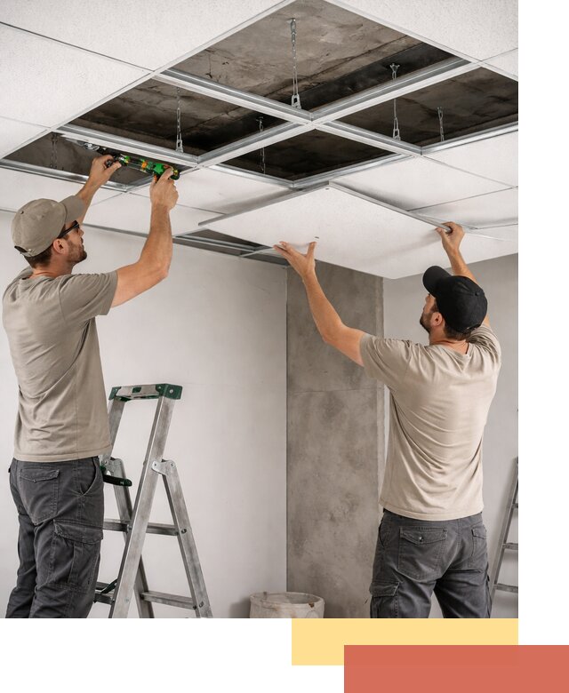 Монтаж потолка Армстронг под ключ в Котельниках