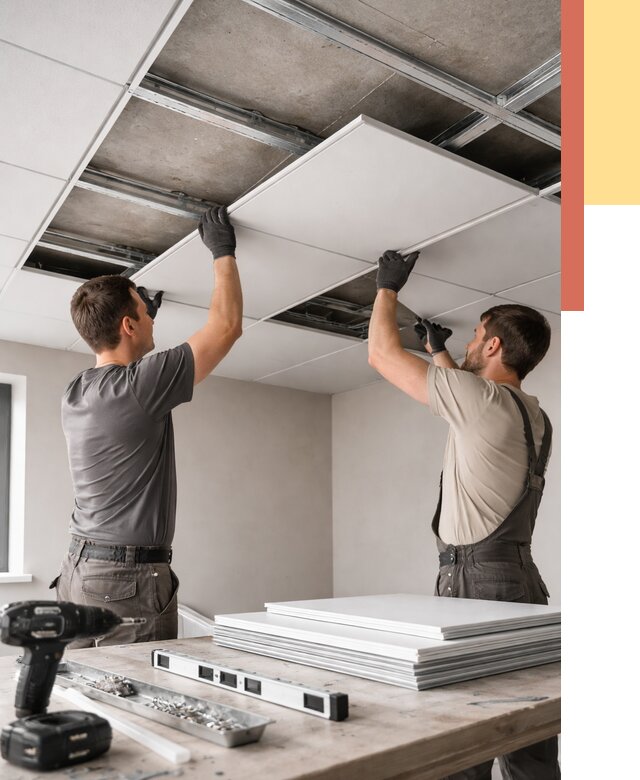 Монтаж кассетного потолка в Котельниках от 4778 руб/м2 — установка и сборка | ОТДЕЛОЧНИК-Ктн