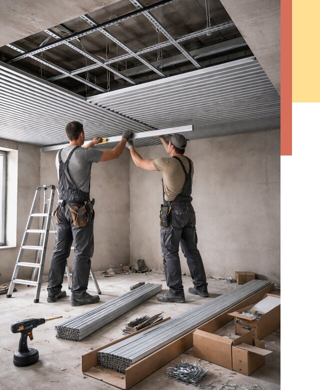 Монтаж реечного потолка в Котельниках от 4778 руб. под ключ | ОТДЕЛОЧНИК-Ктн