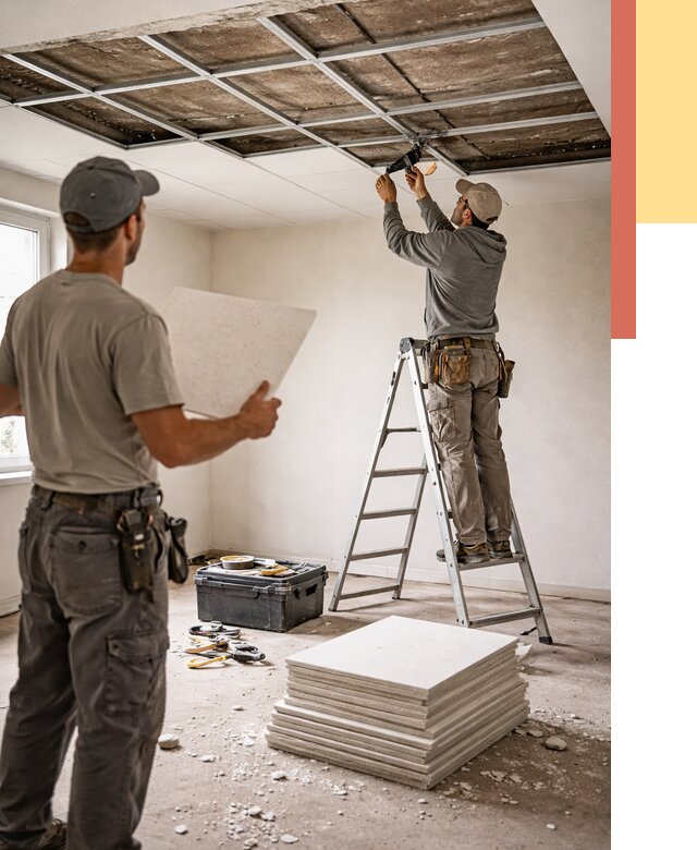 Замена плит подвесного потолка в Котельниках от 1858 руб. быстро и недорого | ОТДЕЛОЧНИК-Ктн