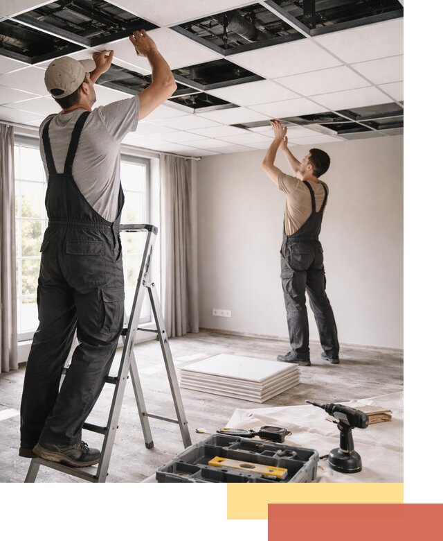 Замена плит подвесного потолка в Котельниках быстро и качественно