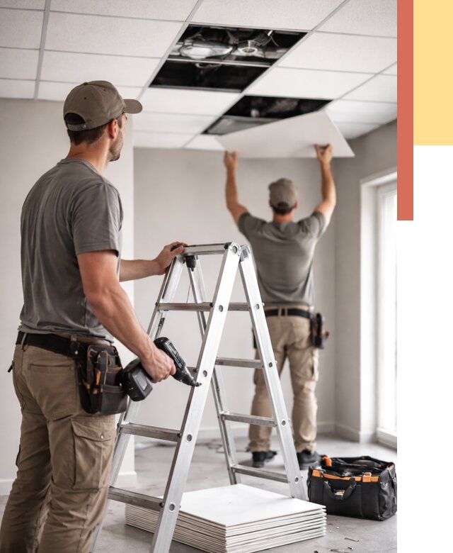 Обслуживание подвесного потолка в Котельниках от 3716 руб. — быстро и недорого | ОТДЕЛОЧНИК-Ктн