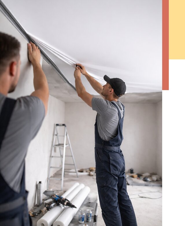 Монтаж матового натяжного потолка в Котельниках от 4778 руб./м² — быстро и недорого | ОТДЕЛОЧНИК-Ктн