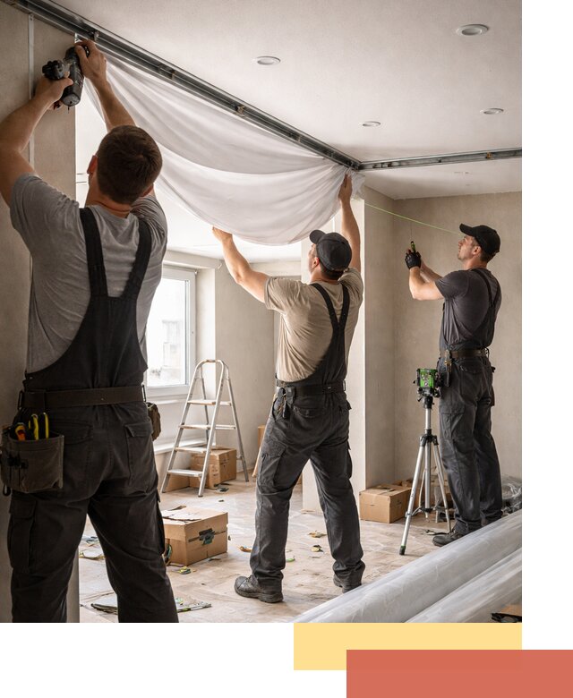 Монтаж парящего натяжного потолка под ключ в Котельниках