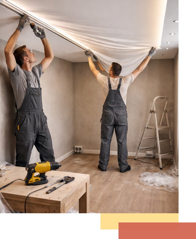 Монтаж натяжного потолка с подсветкой в Котельниках цена и сроки