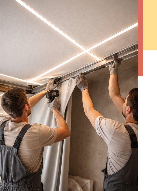 Монтаж натяжного потолка со световыми линиями в Котельниках от 1274 руб. | ОТДЕЛОЧНИК-Ктн