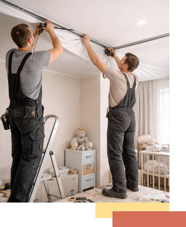 Монтаж натяжного потолка в детской комнате в Котельниках