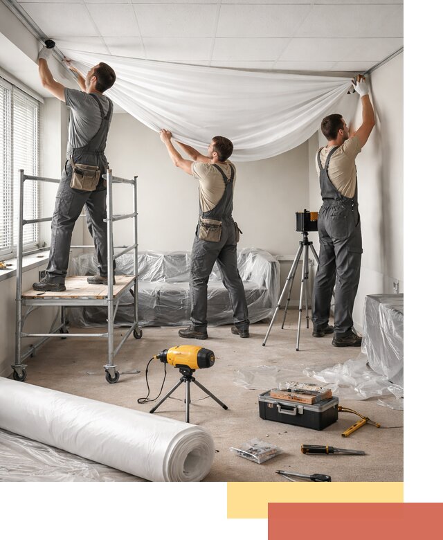 Монтаж натяжного потолка в офисе в Котельниках