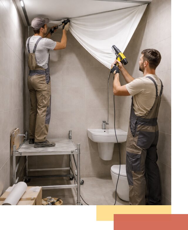 Монтаж натяжного потолка в санузле в Котельниках