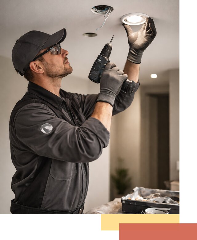 Установка точечных светильников в натяжной потолок в Котельниках