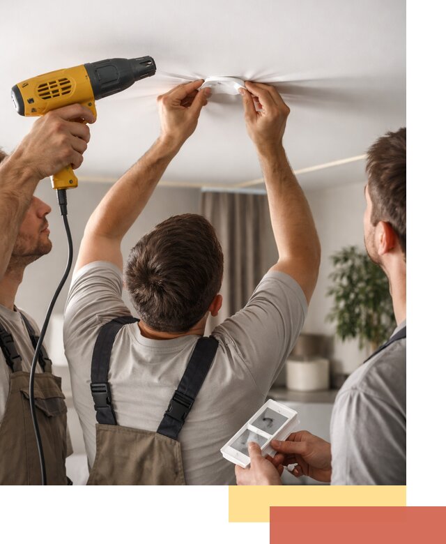 Ремонт прокола полотна натяжного потолка в Котельниках