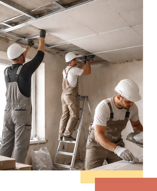 Одноуровневый потолок из гипсокартона в Котельниках — монтаж и отделка