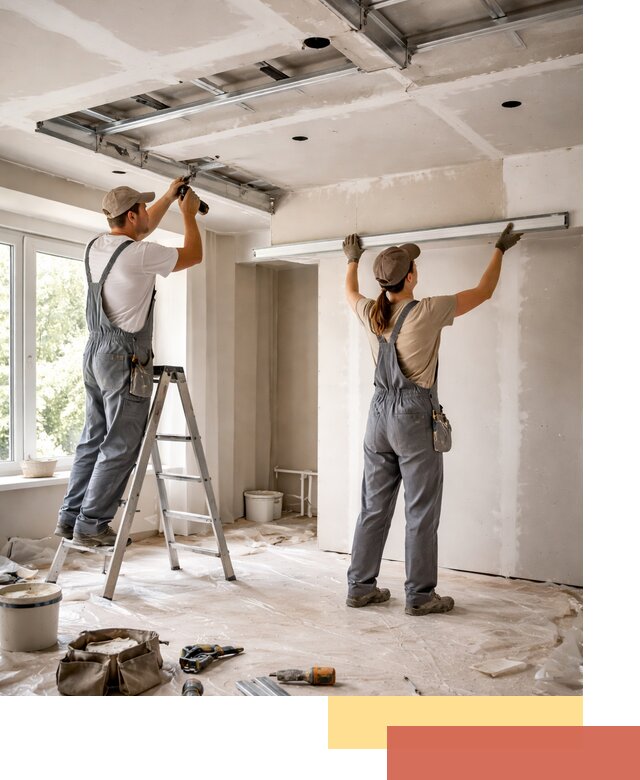 Монтаж многоуровневого потолка из гипсокартона в Котельниках