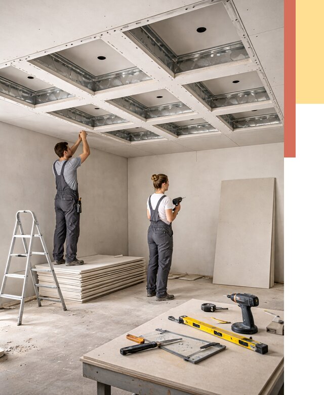 Кессонный потолок из гипсокартона в Котельниках от 1964 руб. — монтаж и под ключ | ОТДЕЛОЧНИК-Ктн