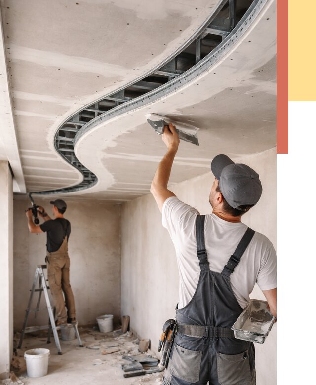 Криволинейный потолок из гипсокартона в Котельниках от 2230 руб./м2 | ОТДЕЛОЧНИК-Ктн