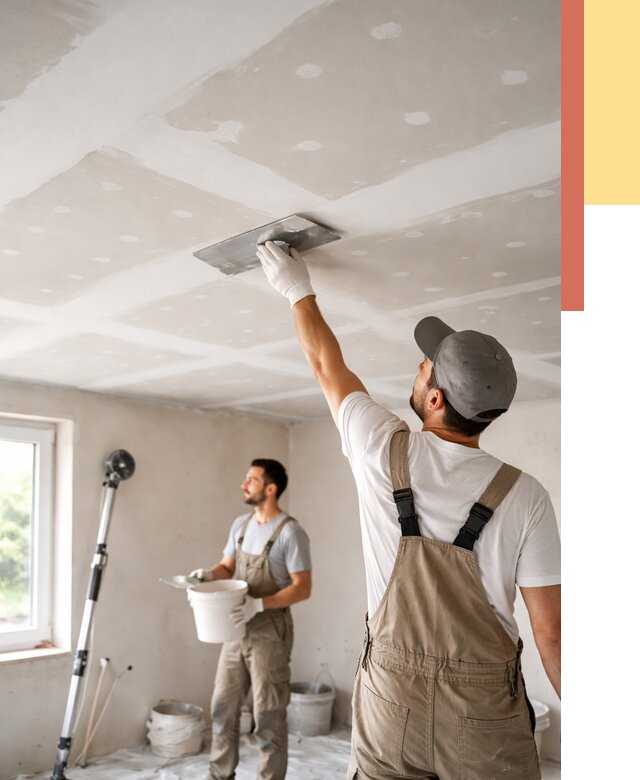 Шпаклевка потолка из гипсокартона в Котельниках от 3398 руб./м2 — услуги под ключ | ОТДЕЛОЧНИК-Ктн