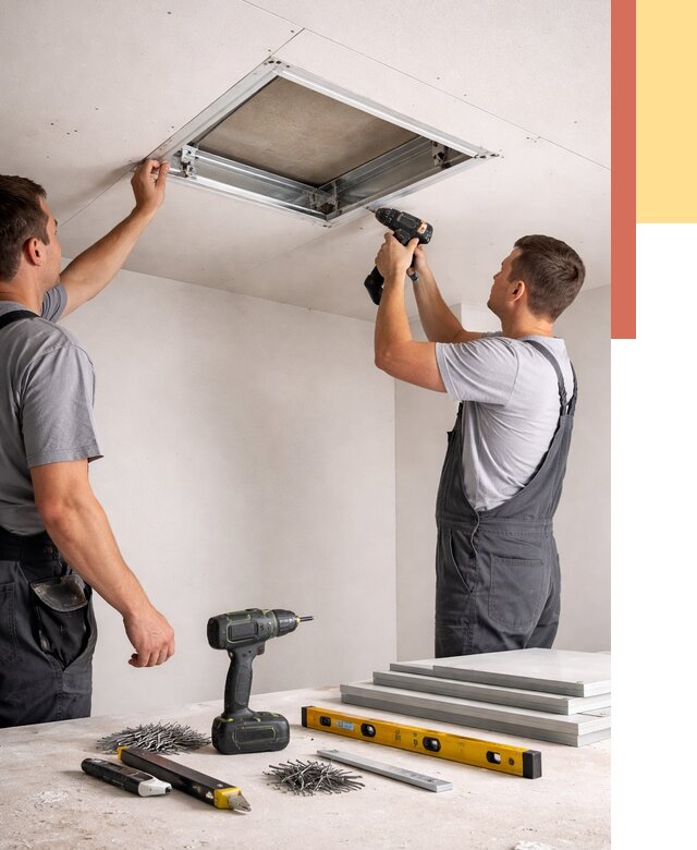 Установка люка в потолок ГКЛ в Котельниках от 2655 руб. под ключ | ОТДЕЛОЧНИК-Ктн