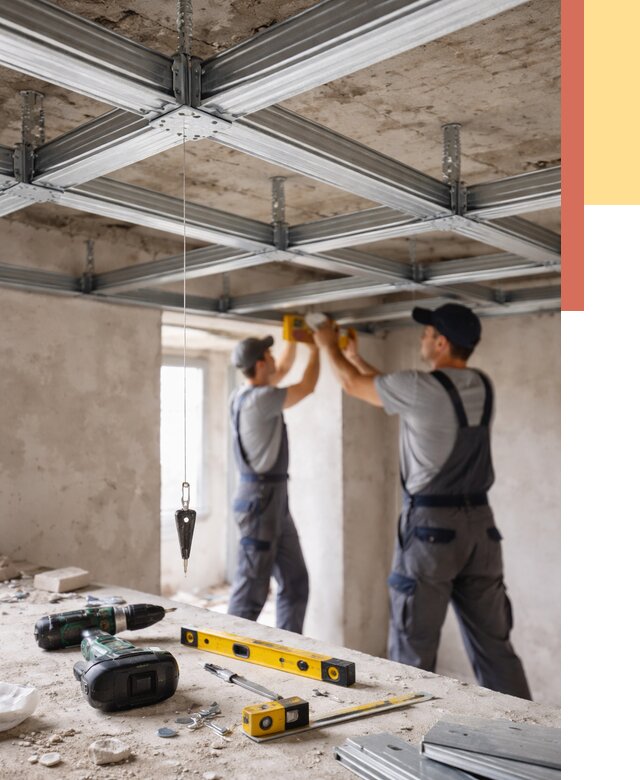 Монтаж каркаса потолка из профиля в Котельниках от 4778 руб. — услуги ОТДЕЛОЧНИК-Ктн