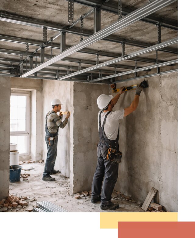 Монтаж каркаса потолка из профильного профиля в Котельниках