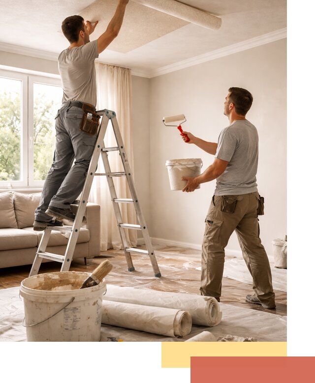 Поклейка обоев на потолок в Котельниках — качественно и быстро