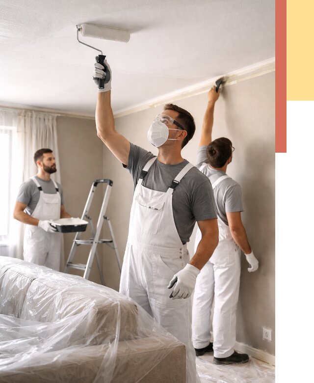 Покраска потолка водоэмельсионной краской в Котельниках от 2336 руб/м² — услуги под ключ | ОТДЕЛОЧНИК-Ктн