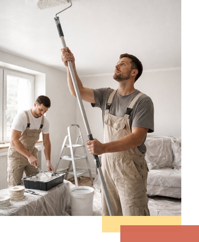 Покраска потолка водоэмульсионной краской в Котельниках