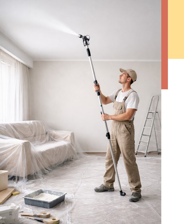 Покраска потолка краскопультом в Котельниках от 4778 руб. быстро и недорого | ОТДЕЛОЧНИК-Ктн