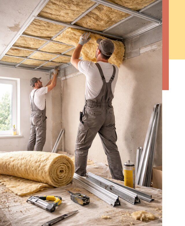 Утепление потолка в Котельниках от 7645 руб/м2 — недорого, быстро, под ключ | ОТДЕЛОЧНИК-Ктн