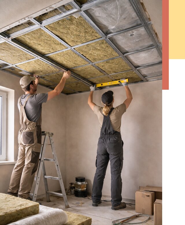 Шумоизоляция потолка в Котельниках от 1327 руб. под ключ — услуги ОТДЕЛОЧНИК-Ктн