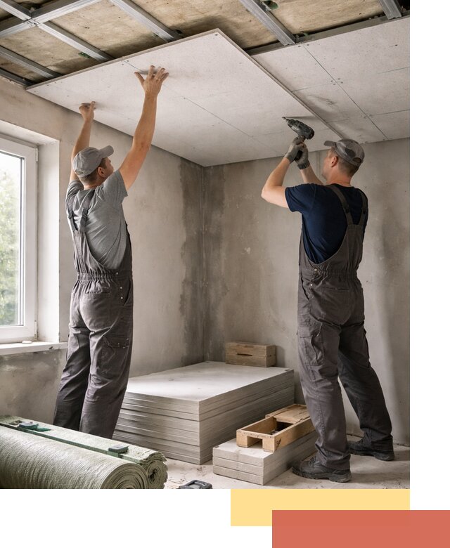 Шумоизоляция потолка панелями ЗИПС в Котельниках